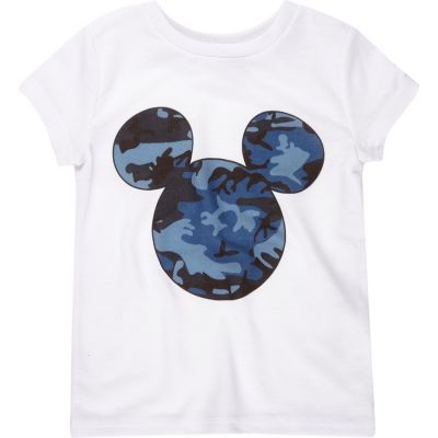 Mini boys white Mickey Mouse print t-shirt